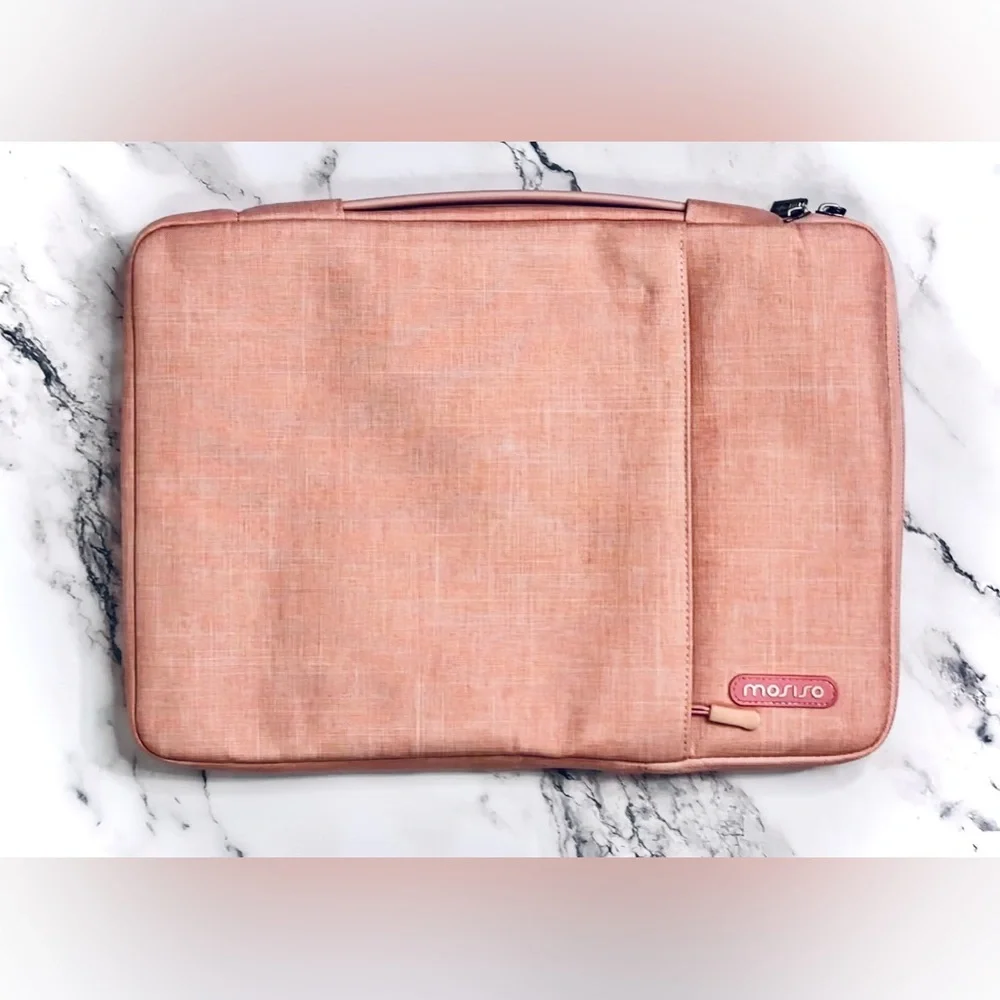 MOSISO || 360 Protective Laptop Sleeve Bag w/ Trolley Belt in Pink 💖NWOT💖